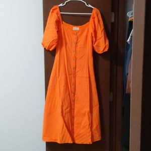 Urban Outfitters, Off Shoulder Orange Dress